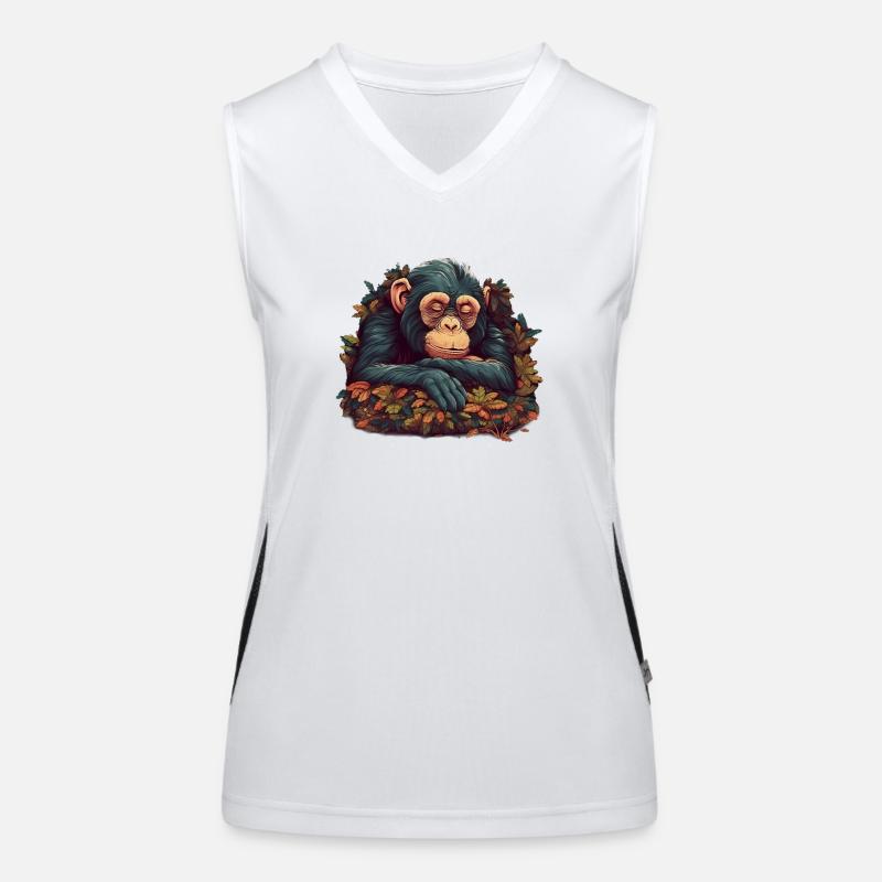 schlafender Schimpanse Funktionelles Kontrast-Tank Top für Frauen