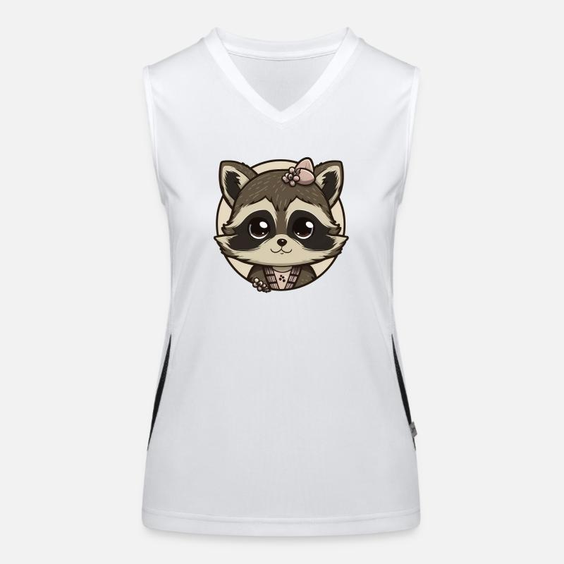 Süßes Waschbärmädchen Funktionelles Kontrast-Tank Top für Frauen