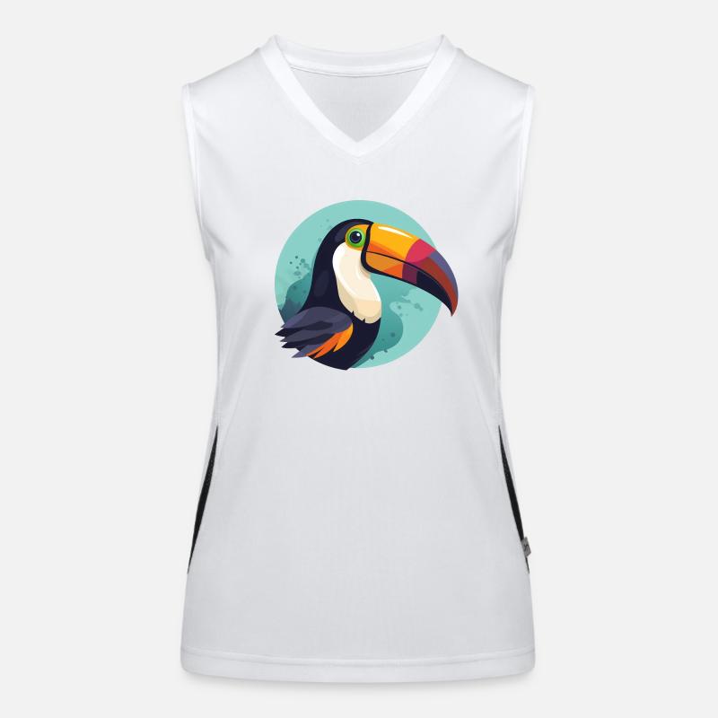 Tukan mit Hintergrund Funktionelles Kontrast-Tank Top für Frauen