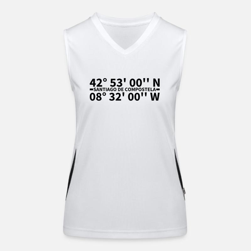 Coordonnées de Saint-Jacques-de-Compostelle Débardeur respirant contrasté Femme