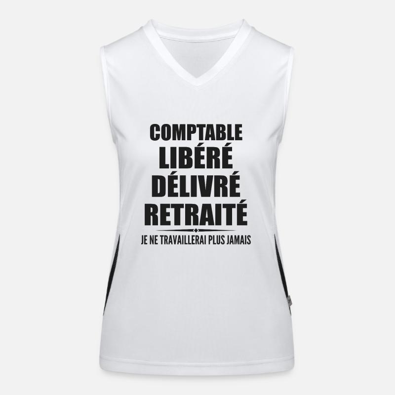 Buchhalter feiert Ruhestand mit Humor Geschenk Funktionelles Kontrast-Tank Top für Frauen