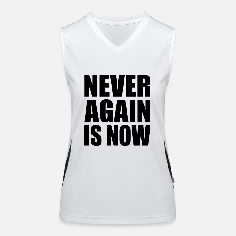 Never again is now Funktionelles Kontrast-Tank Top für Frauen