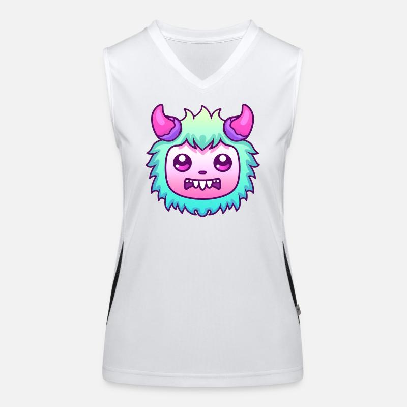 Monsterchen mit Hörnern Funktionelles Kontrast-Tank Top für Frauen