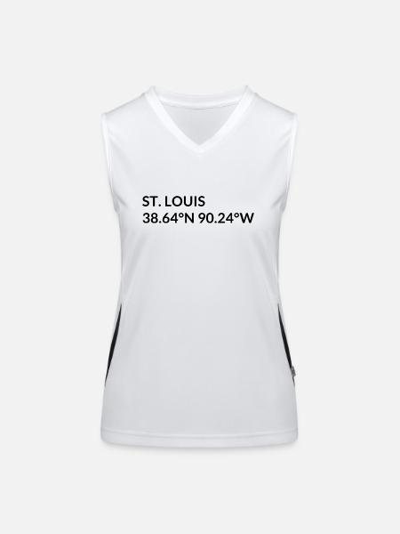 St. Louis, Missouri, USA Coordinates - Women's Functional Contrast Tank Top - white/black - Front