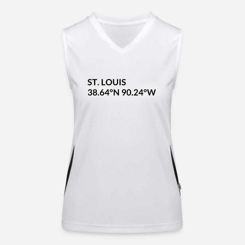 St. Louis, Missouri, USA Coordinates - Women's Functional Contrast Tank Top - white/black