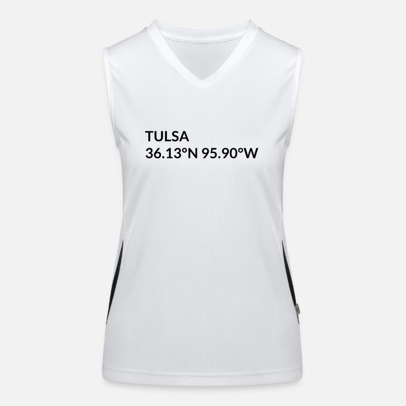 Tulsa, Oklahoma, USA Coordinates Women's Functional Contrast Tank Top
