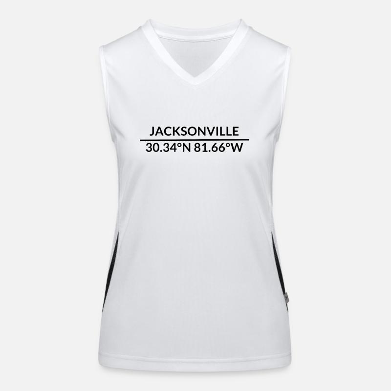 Jacksonville, Florida, USA Coordinates Women's Functional Contrast Tank Top