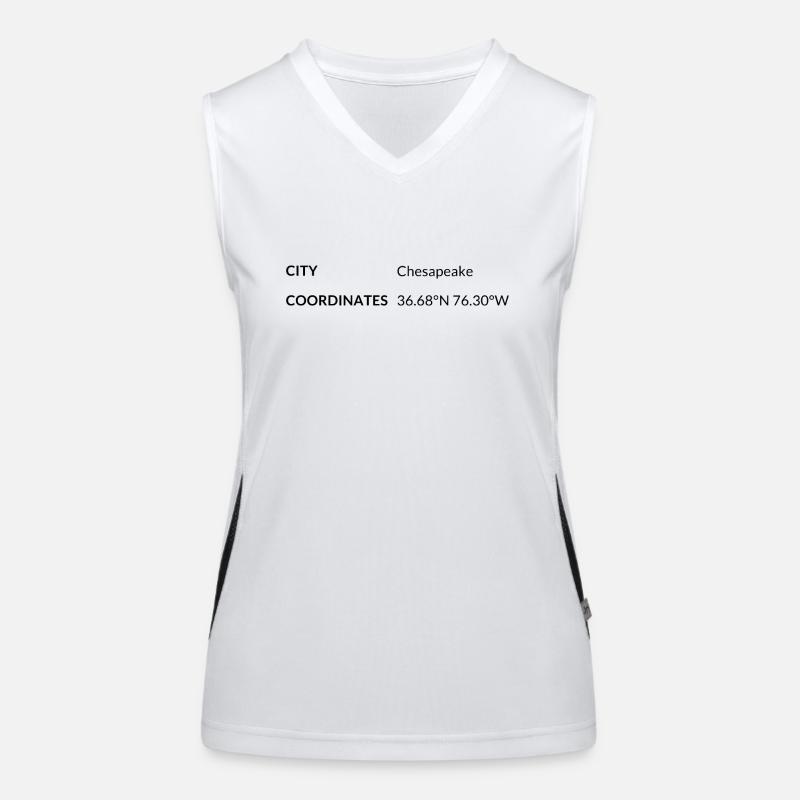 Chesapeake, Virginia, USA coordinates Women's Functional Contrast Tank Top