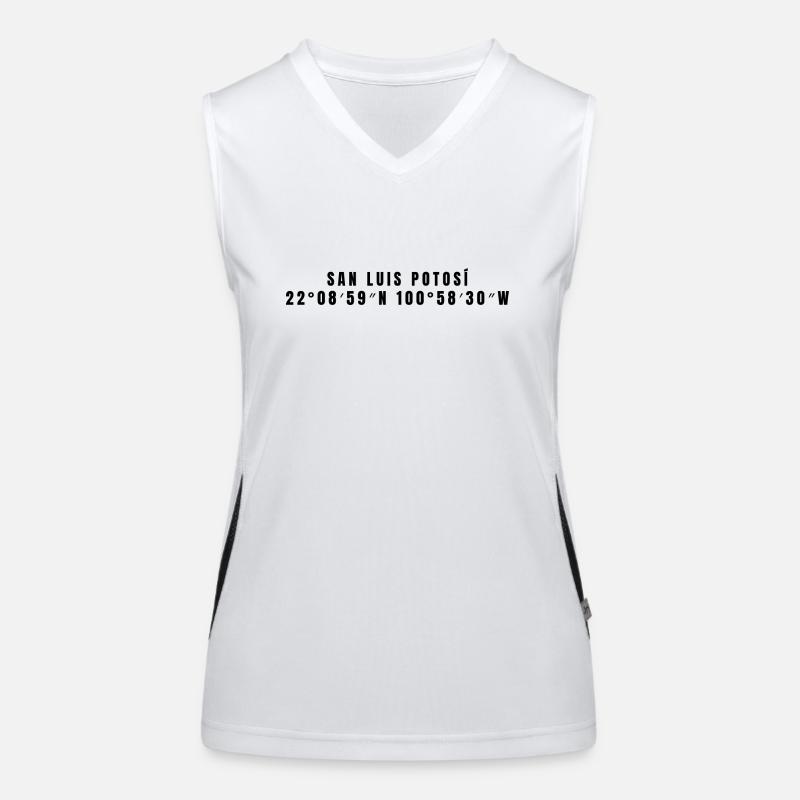 San Luis Potosí Mexico Coordinates Women's Functional Contrast Tank Top