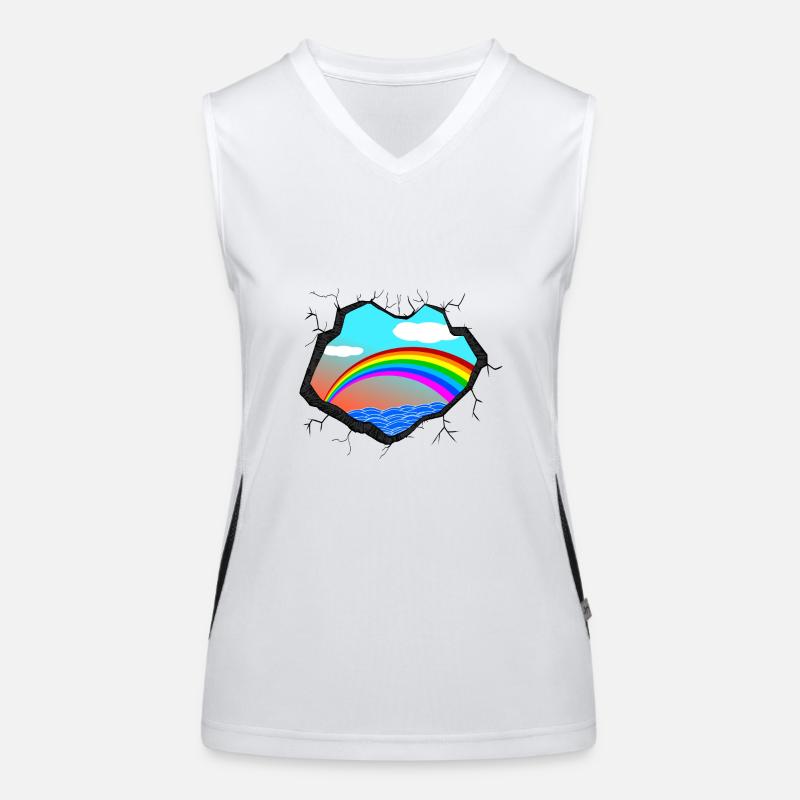Regenbogen Meer Funktionelles Kontrast-Tank Top für Frauen