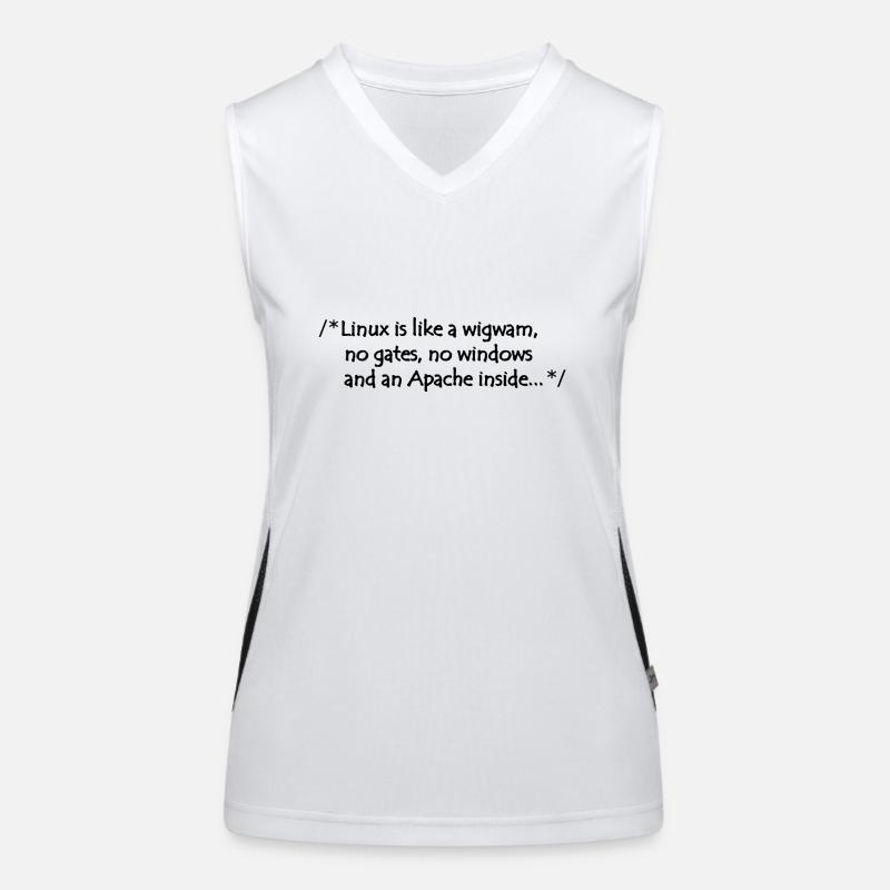Linux is like a wigwam Funktionelles Kontrast-Tank Top für Frauen