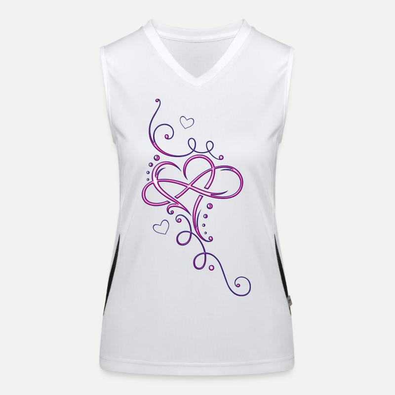 Heart tribal with infinity loop, infinity Women's Functional Contrast Tank Top