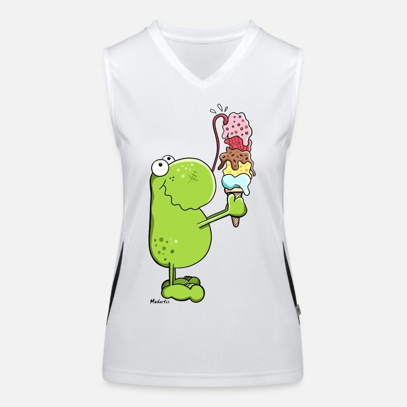 Frosch mit Eis Funktionelles Kontrast-Tank Top für Frauen