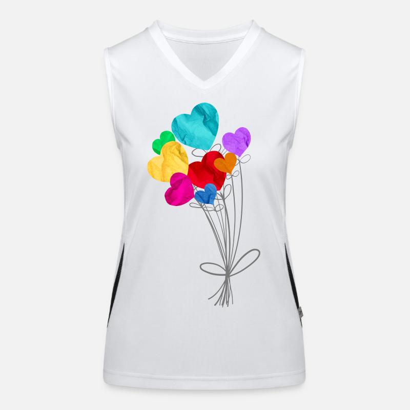 Bouquet de ballons en forme de cœurs Débardeur respirant contrasté Femme