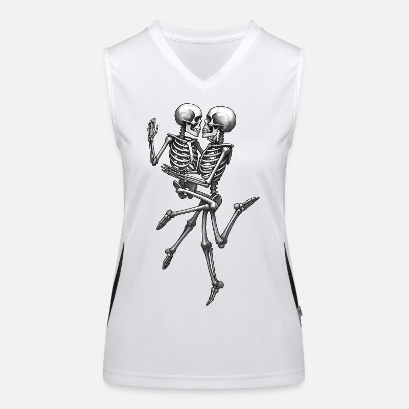 SKELETONS IN LOVE #2 - black & whitev Débardeur respirant contrasté Femme