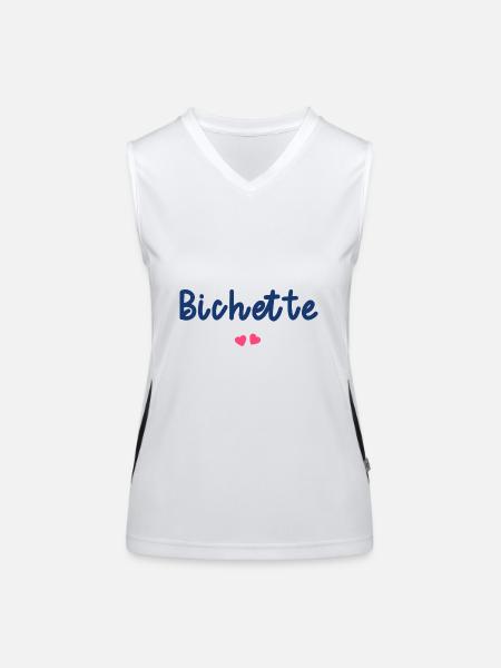 bichette - Débardeur respirant contrasté Femme - blanc/noir - Devant