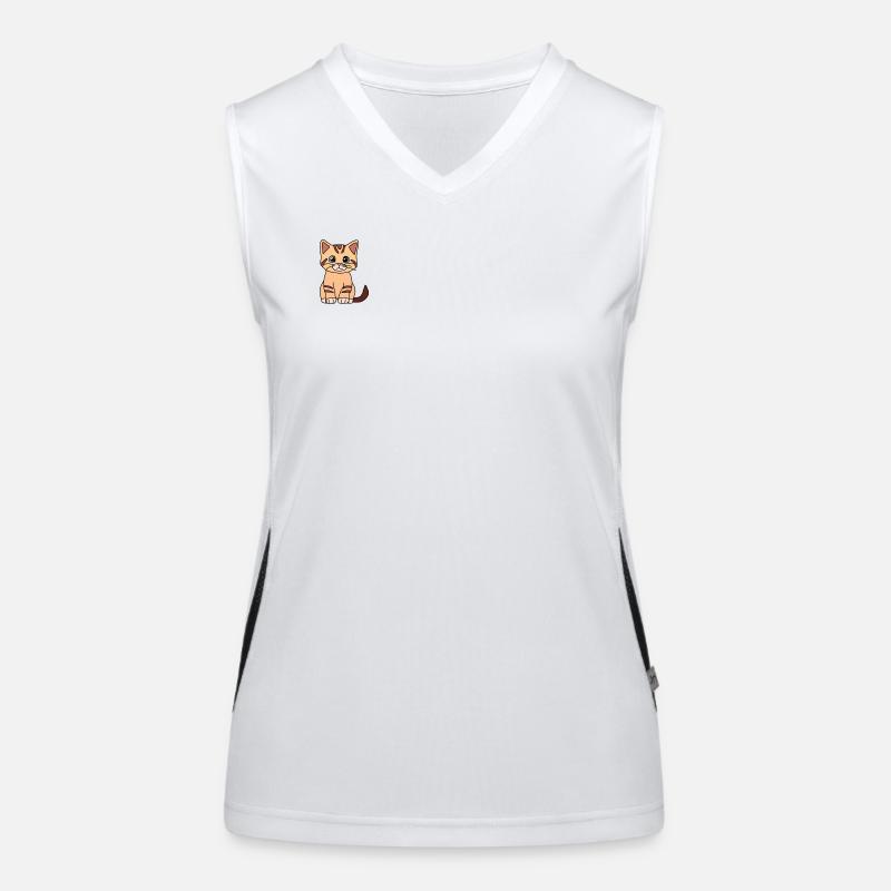 Cute Brown Cat Funktionelles Kontrast-Tank Top für Frauen