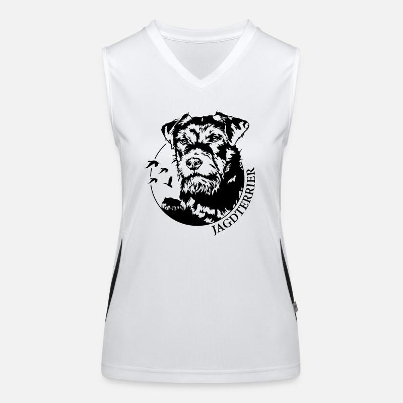 Jagdterrier Jagdhund Jagdhunde Hunde Wilsigns Funktionelles Kontrast-Tank Top für Frauen