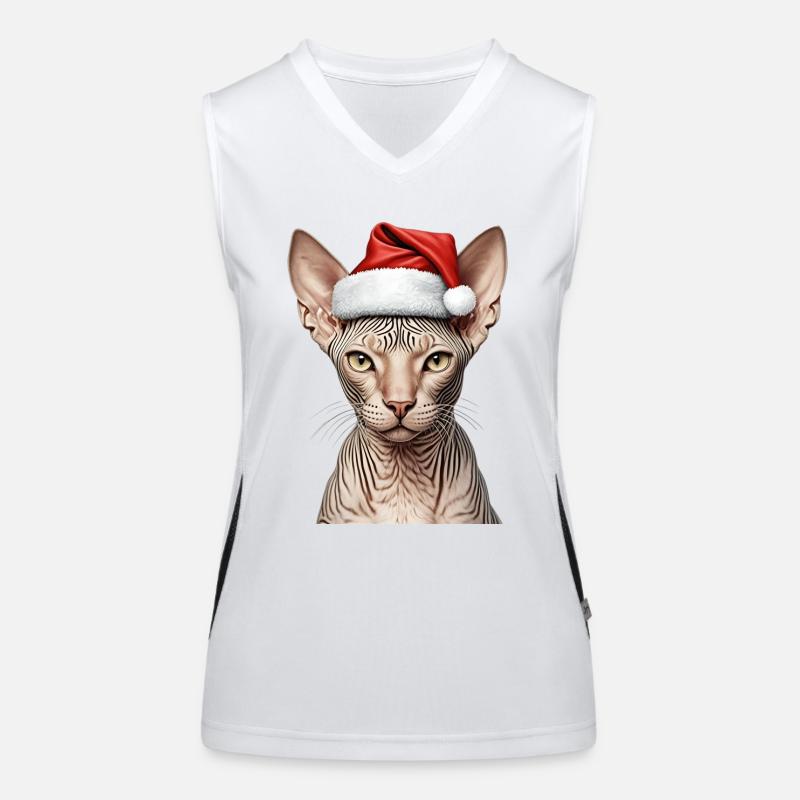 Chat sphynx de Noël Débardeur respirant contrasté Femme