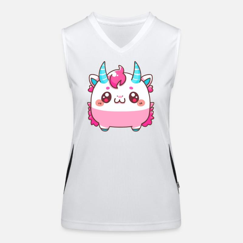 Süßes kleines Vampir Einhorn Monster Comic Style Funktionelles Kontrast-Tank Top für Frauen