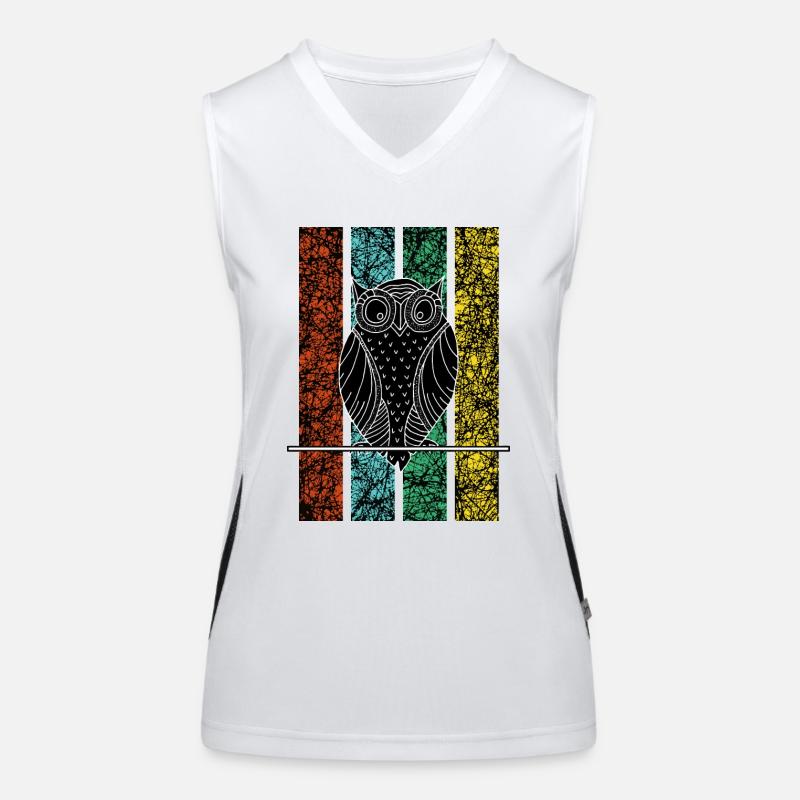 Eule weise Kopf Funktionelles Kontrast-Tank Top für Frauen