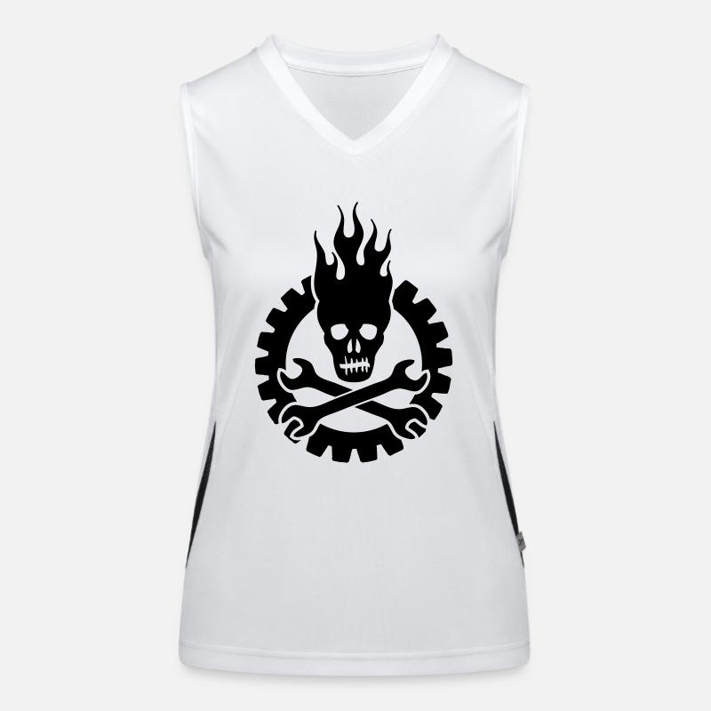 schrauber skull Funktionelles Kontrast-Tank Top für Frauen