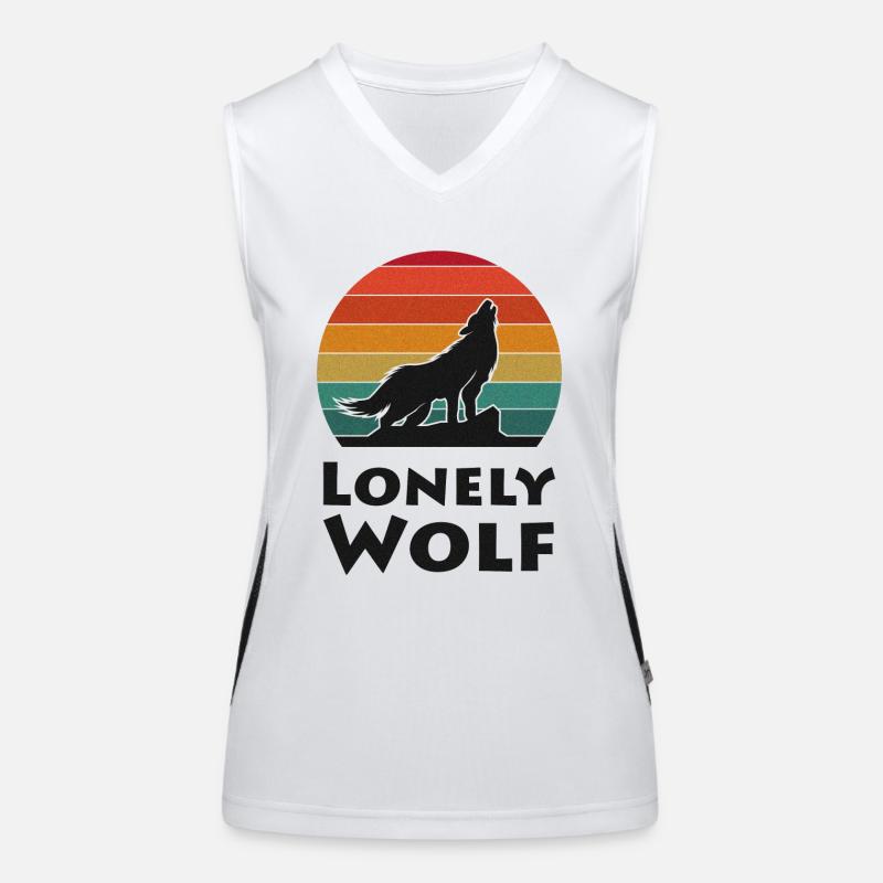 Einsamer Wolf Funktionelles Kontrast-Tank Top für Frauen