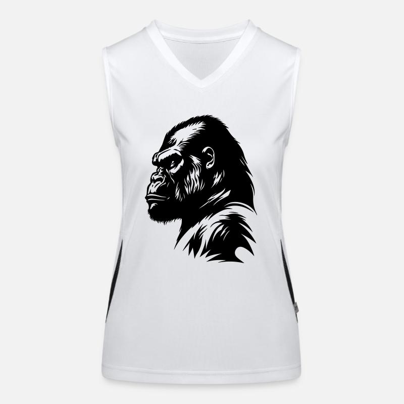 Silhouette de symbole de gorille Débardeur respirant contrasté Femme