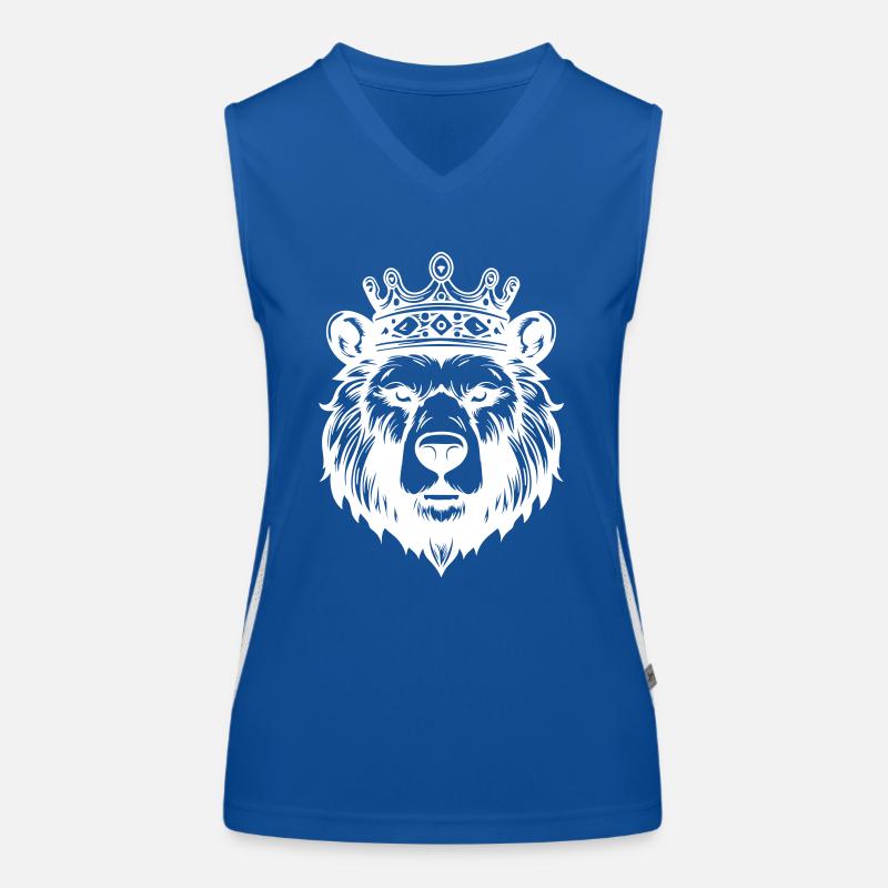 Bär Grizzly Krone König Funktionelles Kontrast-Tank Top für Frauen