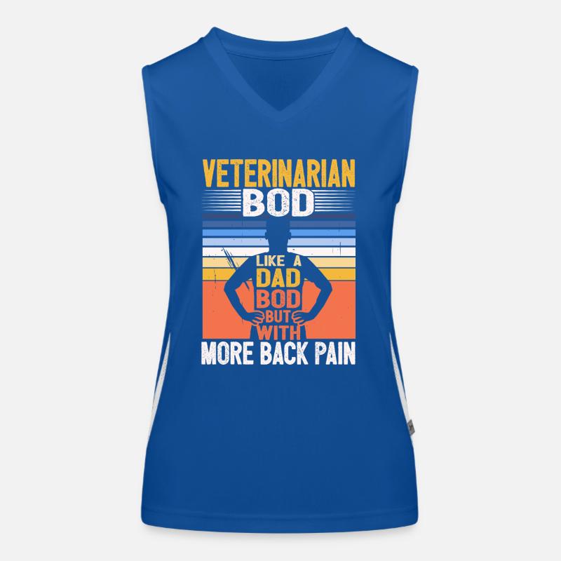 Veterinarian Bod Like A Dad Bod Funny Vet Tech Women's Functional Contrast Tank Top