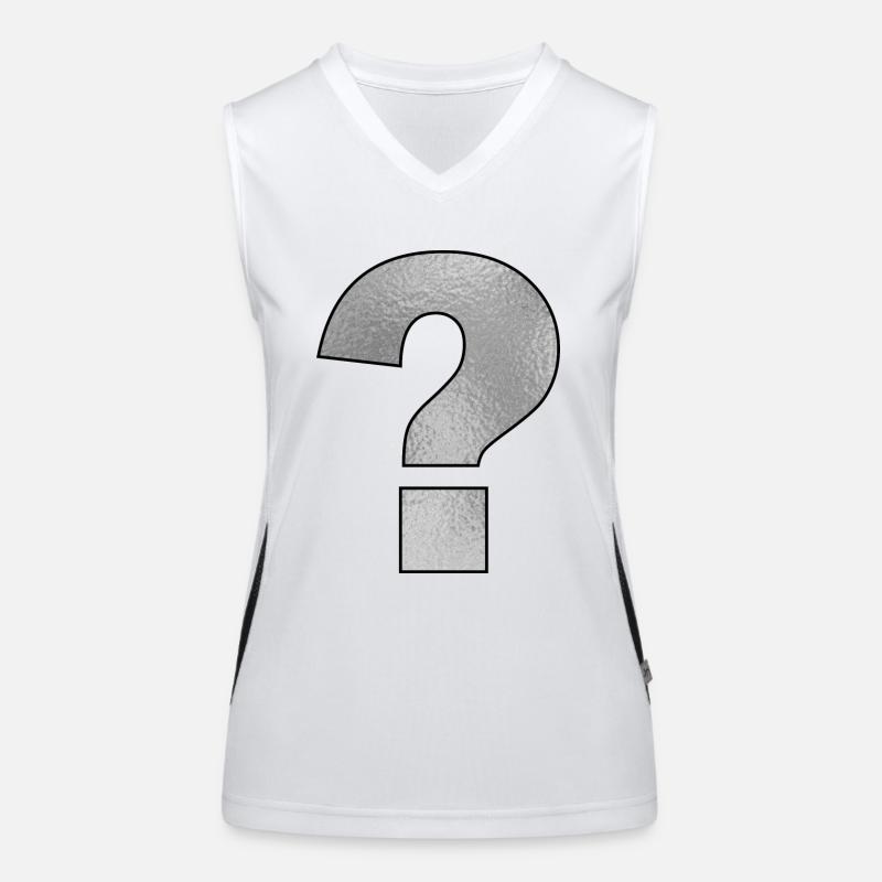 Satzzeichen Fragezeichen Silber Funktionelles Kontrast-Tank Top für Frauen