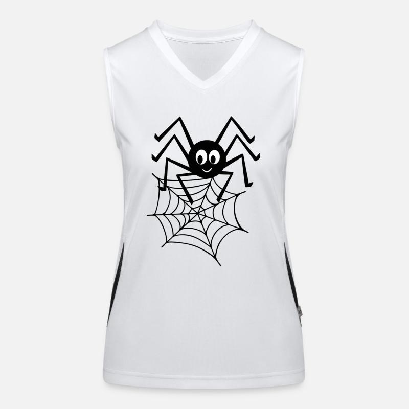 Spinne mit Netz Funktionelles Kontrast-Tank Top für Frauen