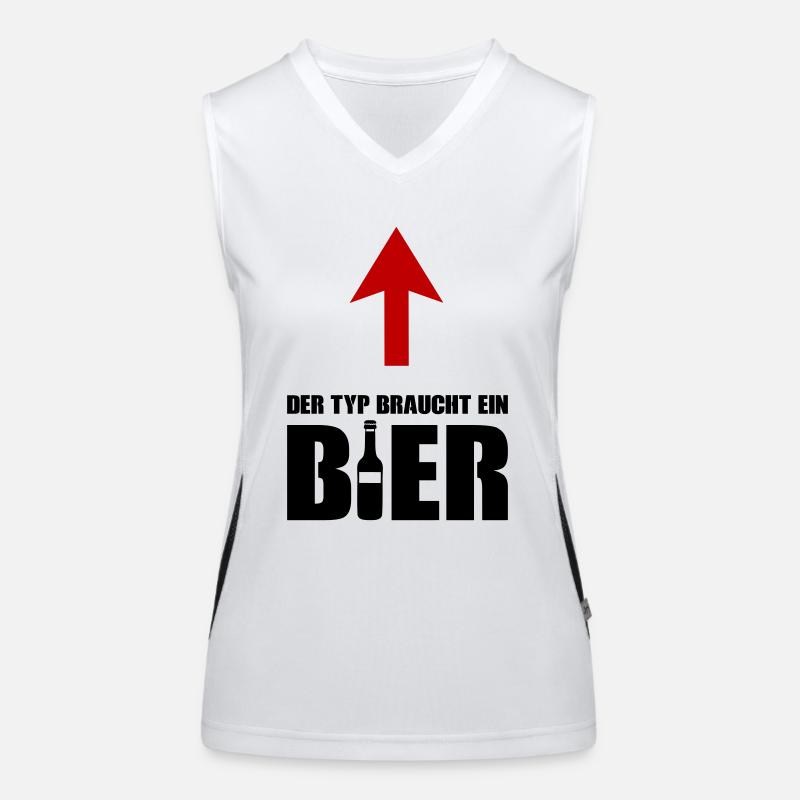 der typ braucht ein bier 01 Funktionelles Kontrast-Tank Top für Frauen