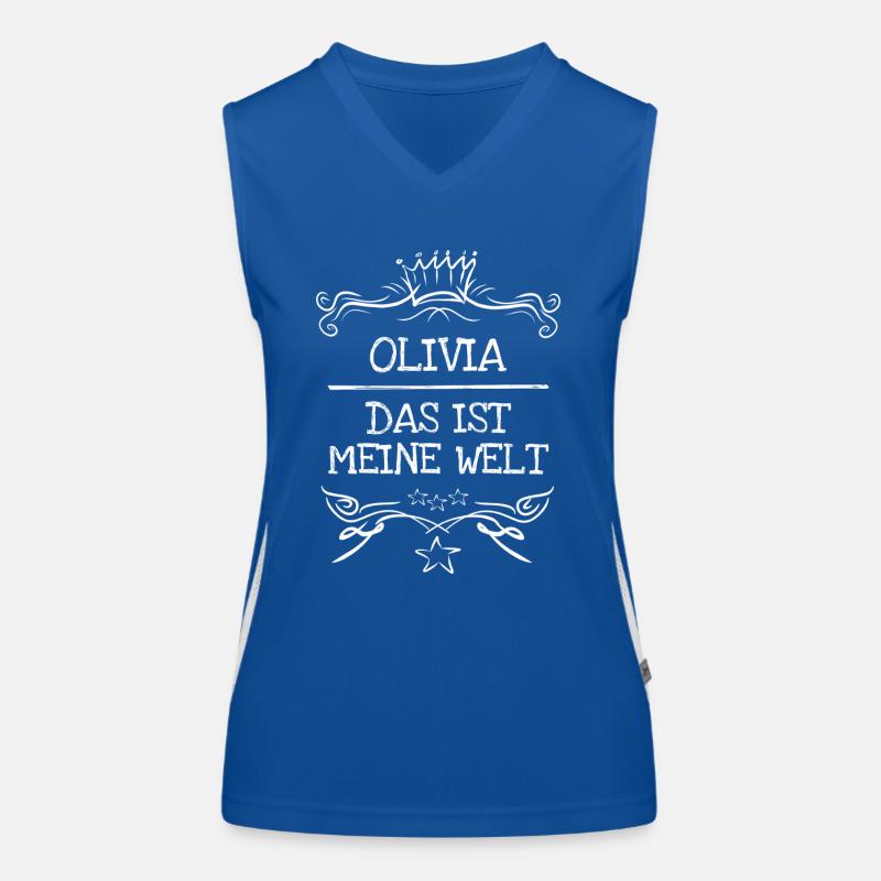 Olivia als Mädchenname Funktionelles Kontrast-Tank Top für Frauen