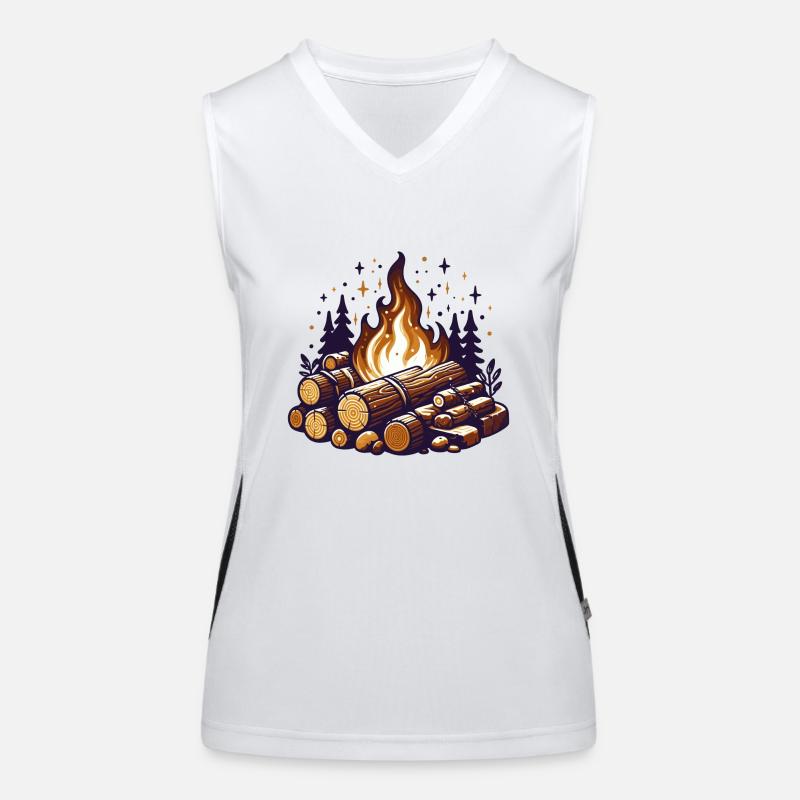 CAMPFIRE FOREST WINTER HEAT CAMP FIRE LOG LOG Women's Functional Contrast Tank Top