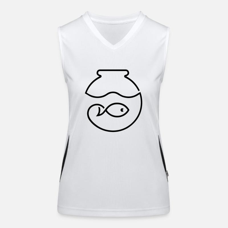 FISH BOWL BALL FISH TANK TANK CONTAINER Women's Functional Contrast Tank Top
