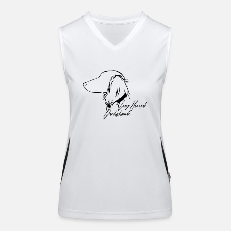 LONG HAIRED DACHSHUND Profil Hunde Hund Wilsigns Funktionelles Kontrast-Tank Top für Frauen