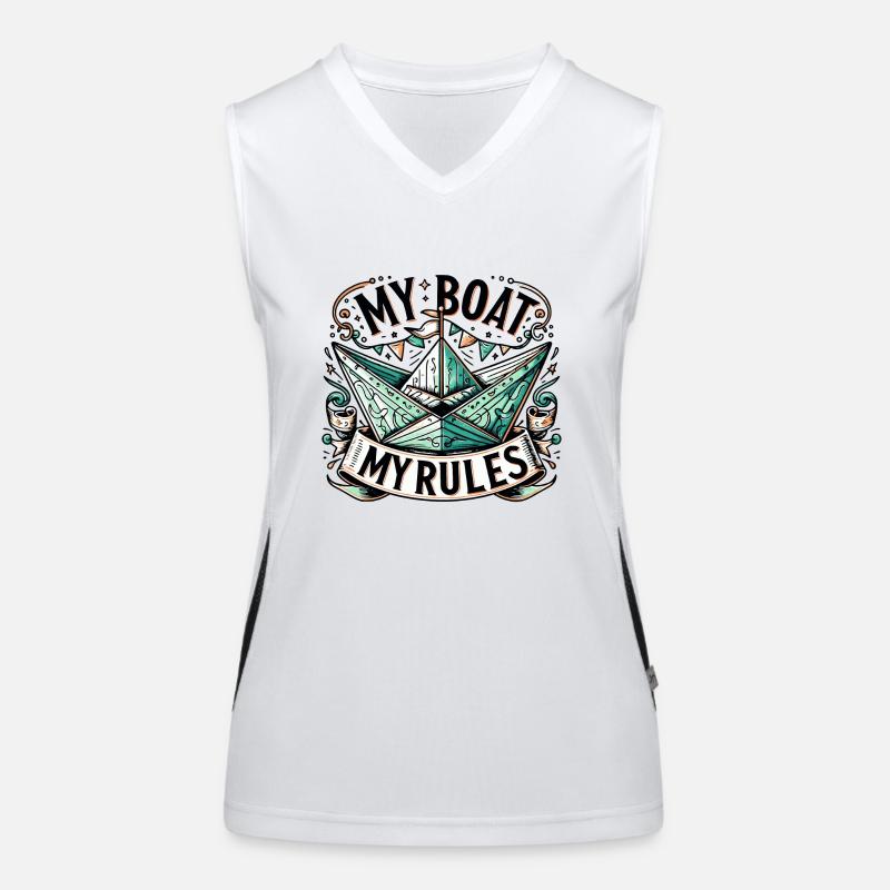 My Boat My Rules Design for Boaters Women's Functional Contrast Tank Top
