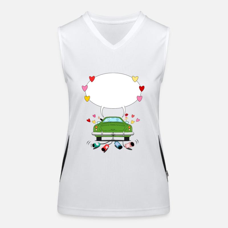 Wedding car with speech bubble in green Women's Functional Contrast Tank Top
