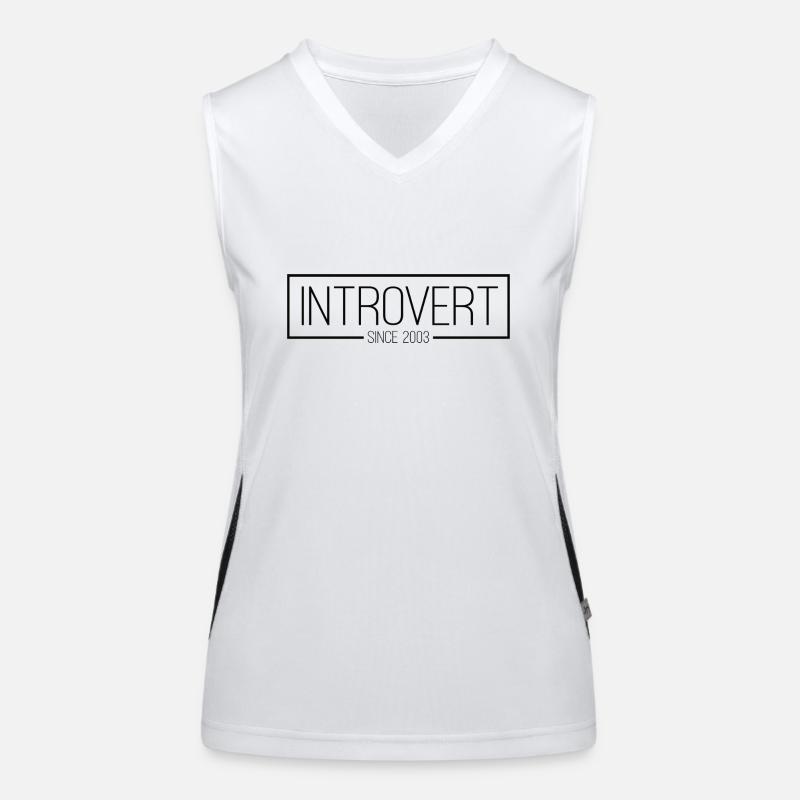 Introvert since 2003 black Funktionelles Kontrast-Tank Top für Frauen