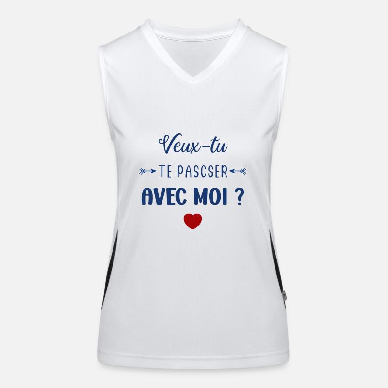 Veux tu te pascer avec moi Débardeur respirant contrasté Femme