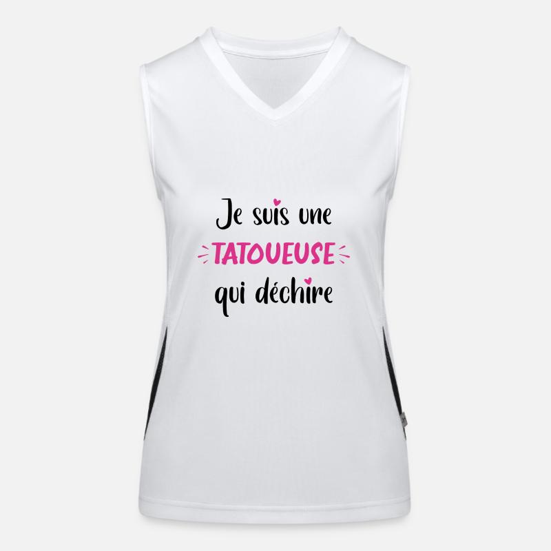 Je suis une tatoueuse qui déchire Débardeur respirant contrasté Femme
