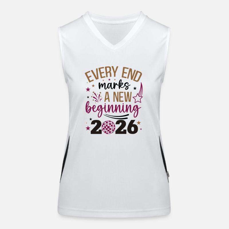 Neujahrsspruch Neujahr 2026 Happy New Year 26 Funktionelles Kontrast-Tank Top für Frauen