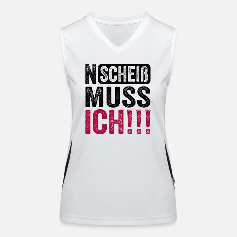 Lustiger Spruch: N Scheiß muss ich Funktionelles Kontrast-Tank Top für Frauen