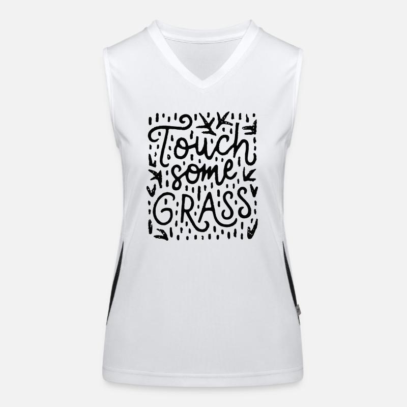 Touch some grass grounding earthing Women's Functional Contrast Tank Top