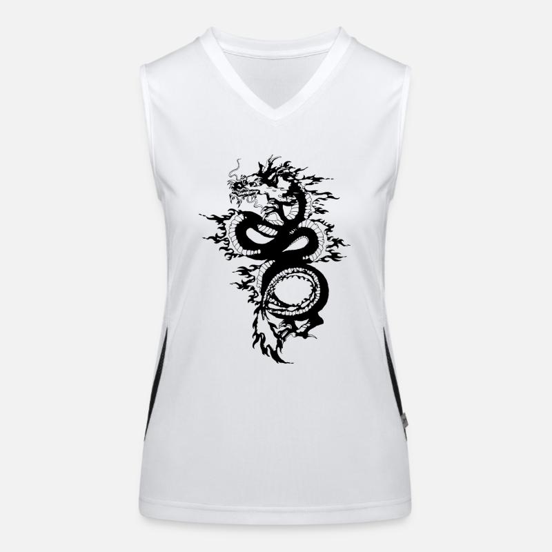 Chinesischer Drache Funktionelles Kontrast-Tank Top für Frauen