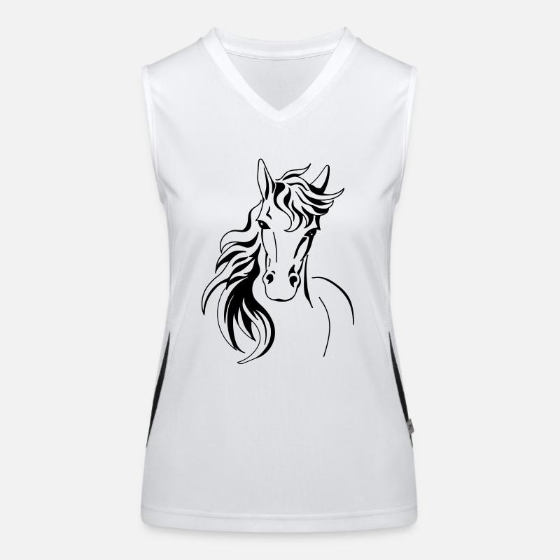 pferdekopf Funktionelles Kontrast-Tank Top für Frauen