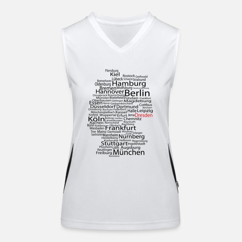 Dresden wordcloud Funktionelles Kontrast-Tank Top für Frauen