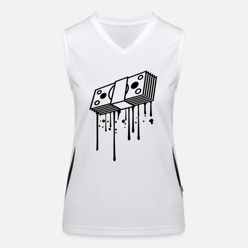 graffiti drops banknotes buendel dollar gettin Women's Functional Contrast Tank Top