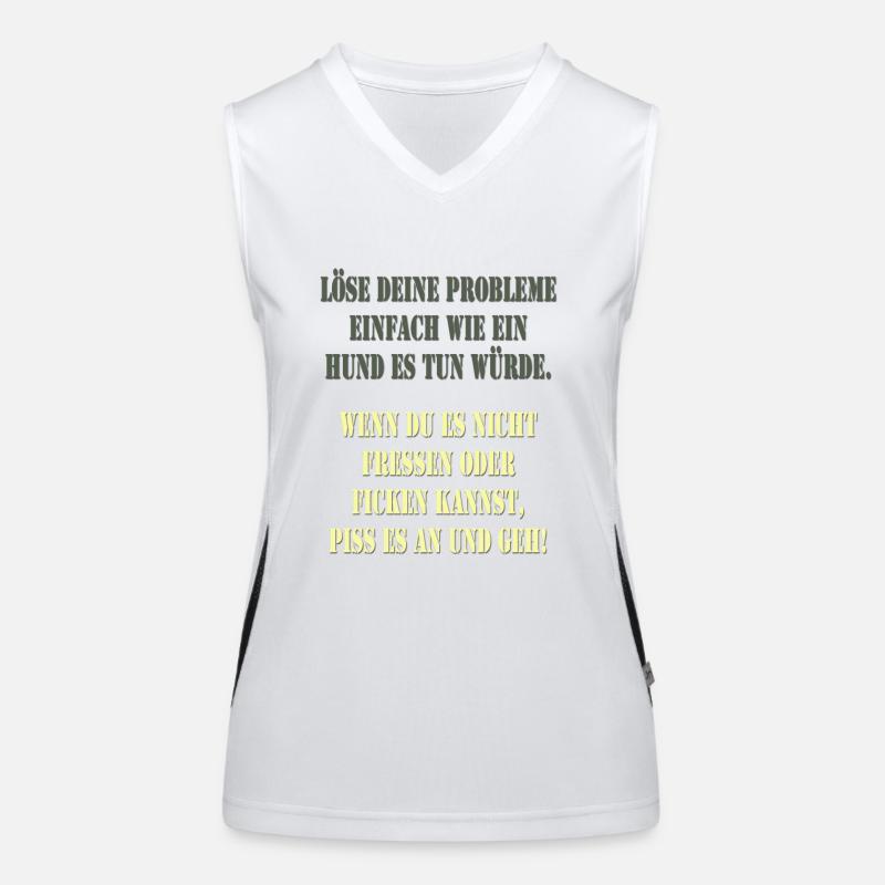 Spruch Hund Funktionelles Kontrast-Tank Top für Frauen